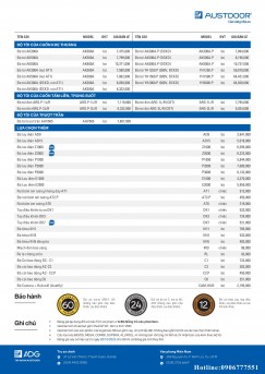Bảng giá cửa cuốn Austdoor - Chính Hãng